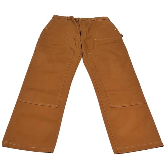 Carhartt B01-BRN Double Knee Duck Work Pants 40x34 Brown USA Loose Fit